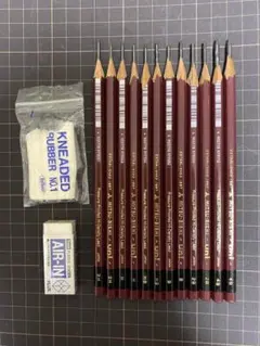 デッサン用 鉛筆12本・練り消し・消しゴム