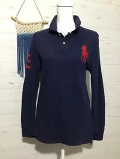 ★ラルフローレン★Y2K ビッグポニー sports ネイビー ポロシャツ
