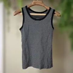 無印良品ストライプタンクトップ Mサイズ 黒白