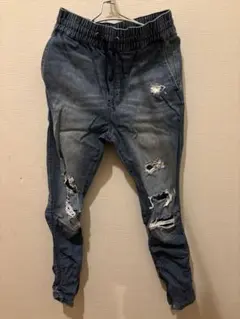 H&M デニムジョガーパンツ ダメージ加工