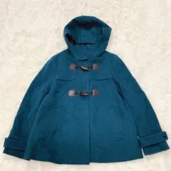 クミキョク　フード付き ダッフルコート　ダークグリーン　サイズ2（S）　ウール