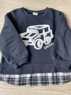 SIMPLE FREE トレーナー 100cm 車プリント　乗り物　働く車