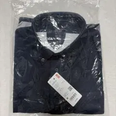 UNIQLO エアリズムコットンボタンダウンカノコポロシャツネイビー M