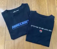 ユニクロ　キッズTシャツ　ポケモン　マイクラ