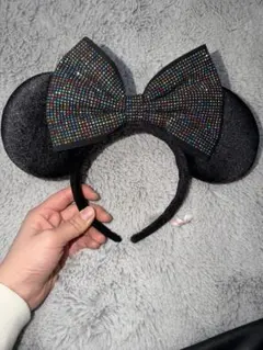 ミニーマウスカチューシャ ビーズ装飾付き