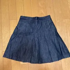 デニム プリーツミニスカート インパン付き Mサイズ