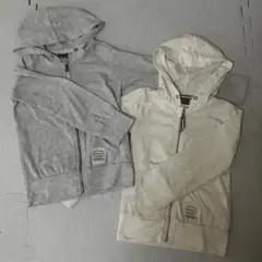 snappily フルジップパーカー 2枚セット　グレー120 アイボリー110