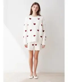 ジェラートピケ ハートアランプルオーバー&ショートパンSET