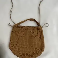 レオパード柄 巾着バッグ ショルダーバッグ 브라운
