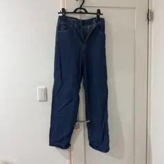 ダークブルーストレートレッグデニム SHEIN