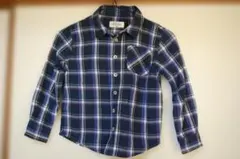 赤と青のチェック柄 長袖シャツ二枚セット