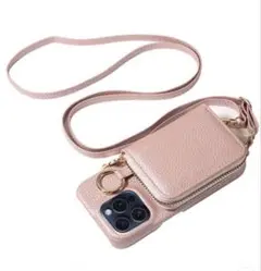 iPhone16スマホケース&ガラスフィルム3枚/ピンクゴールド/カードケース