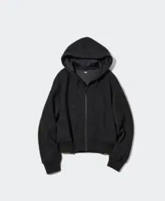 UNIQLO ドライスウェットクロップドフルジップパーカー ブラック Mサイズ