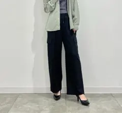 GU カーゴワイドパンツQ+E ブラック XLサイズ