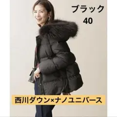 西川ダウン　ナノユニバース　ダウンジャケット　ブラック　40サイズ