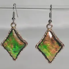 ¥700 グリーン スクエア イヤリング(送料¥300)