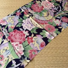 古布 正絹 錦紗縮緬 牡丹 扇面 桜 古典柄 ハギレ