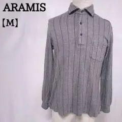 ARAMIS ポロシャツ M グレー ストライプ 汚れ シャツ 4358のサムネイル