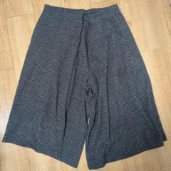 s*。様 グレー系チェック ガウチョパンツ