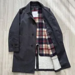 マッキントッシュフィロソフィー ゴム引きコート デニム 36 チェックライナー