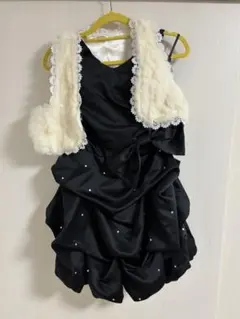 ブラックパーティードレス ファー付きボレロ
