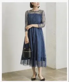 【美品】アーバンリサーチ 総レースロングワンピース ドレス