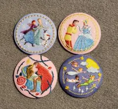 刺繍缶バッジ ディズニー 4個セット