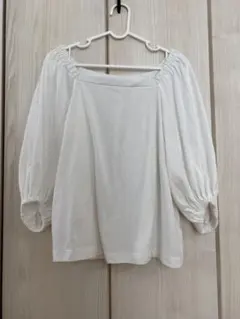 UNIQLO ユニクロ 7分袖ブラウス オフショル ホワイト 白トップス M
