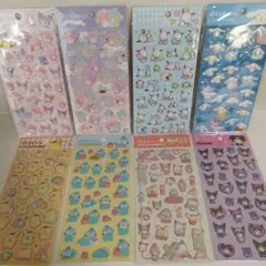 ダイソー　サンリオ　ぷくっとシール　全8枚
