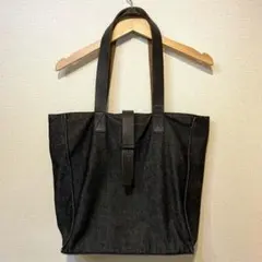 Y2K OLD GAP ブラックデニム レザー トートバック ヴィンテージ