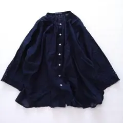 極美品✨23SS✨ネストローブ リネンレースショートブラウス 洗える 麻