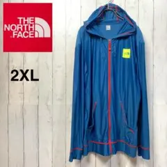 ノースフェイス 総メッシュ フルジップパーカー メンズ 3L 青 スクエアロゴ