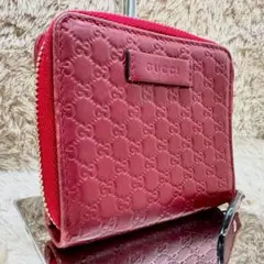 GUCCI 赤 財布 二つ折り ラウンドジップ - メルカリ