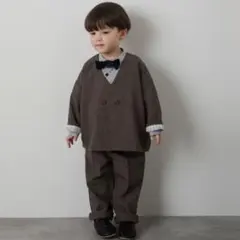 【美品】riziere ノーカラージャケットセットアップ（裏地ストライプ）