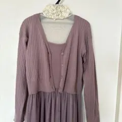 ピンクカーディガン・ドレスアンサンブル、インナー