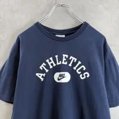 00s OLD NIKE ナイキアーチロゴ プリントTシャツ S ネイビー