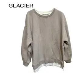 B0213GLACIER 長袖トップスレイヤード重ね着トレーナ裏起毛大きめL