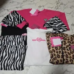 コギャル風キッズ服セット ゼブラ・ヒョウ柄 130★お得です★