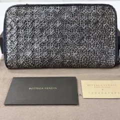 超良品‼️ 希少　ボッテガヴェネタ　財布　長財布　パイソン　ラウンドファスナー
