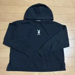 プレイボーイ フード付きスウェット 黒