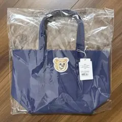 フェイラー　オールドテディ　ワッペントートバッグ　ネイビー　L 小サイズ