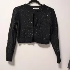 MOUSSY ラメ入り ブラックカーディガン