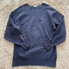 希少90s XXL USA製 チャンピオン リバースウィーブ ネイビー 刺繍タグ
