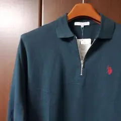 【新品未使用】USポロ ユーエスポロアッスン 長袖ジッププルオーバー ポロシャツ