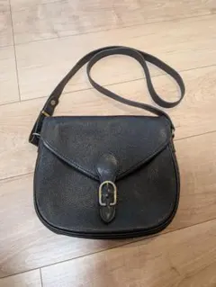 マ*や様 ロンシャン オールレザー ショルダーバッグ ロゴ金具 エンボスロゴ 斜