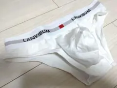 【新品】メンズハイレグローライズビキニブリーフM ホワイト ハーフバックパンツ