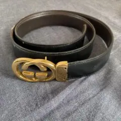 GUCCI 黒 レザーベルト 114976 - メルカリ
