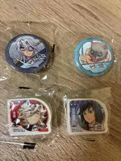 鬼滅の刃 くら寿司 びっくらポン 缶バッジ 消しゴム