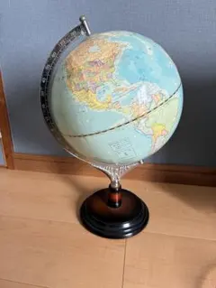帝国書院 地球儀 天球儀付 木製台座 昭和レトロ インテリア 高さ45cm 