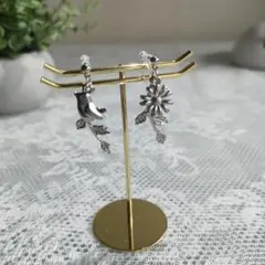 （一点物）✾＊小鳥とお花のイヤリング✾＊シルバー